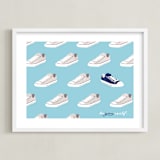 "Yourself" - Art Print in Blue Slate by Gwen Bedat - Framed