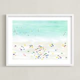 "Seaside vacation" - Art Print in White by Yaling Hou Suzuki - Framed