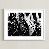 "Guitars, Monochrome" - Art Print in Black by Jason - Framed