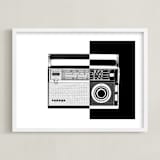 "Two-Tone Transistor Radio" - Art Print in Black & White by Jonathan Brooks - Framed