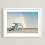 "Rainbow Days" - Art Print in Sky Blue by Shannon Howard - Framed