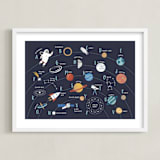 "Space Alphabet" - Art Print in Space by Teju Reval - Framed
