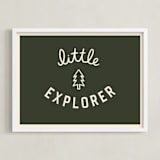 "Little Explorer Flag" - Art Print in Pine Green by Darby McGuire - Framed