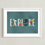 "Space to Explore III" - Art Print in Twilight by Heather Schertzer - Framed