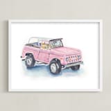 "Classic Vroom 3" - Art Print in Peony Pink by Stacey Brod - Framed