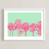 "Palms in Colors" - Art Print in Mint by Enric - Framed