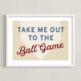 "Little Slugger Series 1" - Art Print in Beige by Pinky Diamond Studio - Framed