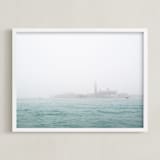 "Venice Fog" - Art Print in Venice Blue by Krissy Bengtson - Framed