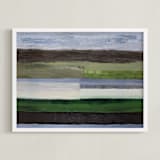 "Natural Stripes" - Art Print in Forest Green by Camille Pietrow - Framed