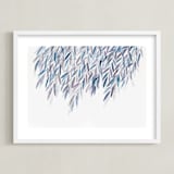 "Dreaming of Leaves" - Art Print in White by Priscilla Lee - Framed