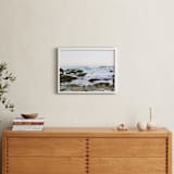 "Rocky Coast" - Art Print in aqua blue by Janel Galvez - In a Room
