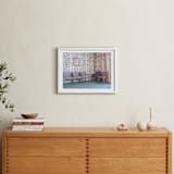 "Waiting Room" - Art Print in Grandma Blue by Julie Grace Immink - In a Room