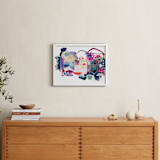 "Pink and Blues Landscape" - Art Print in Fuchsia Pink by Erin McCluskey Wheeler - In a Room