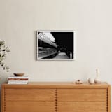 "Black and White Train Platform" - Art Print in Black and White by Aquenne - In a Room