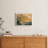 "Orange Lake" - Art Print in Bold Orange by Stephanie Goos Johnson - In a Room