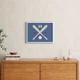 "Little Slugger Series 3" - Personalized Art Print in Denim by Pinky Diamond Studio - In a Room
