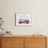 "Fire Engine to the Rescue" - Personalized Art Print in Flame by Paper Sun Studio - In a Room