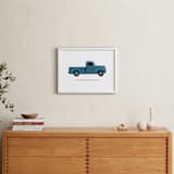 "Old American Truck" - Personalized Art Print in Blue by Rebecca Humphreys - In a Room