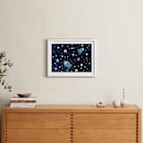 "Through space and time" - Art Print in Prussian blue by raven erebus - In a Room