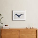 "Paper Animals: TRex" - Art Print in Moody blue by Maja Cunningham - In a Room