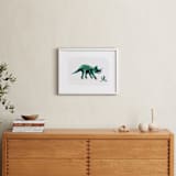 "Triumphant Triceratops" - Art Print in Leaf by Kayla King - In a Room