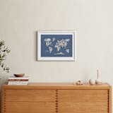 "Scandi World Map" - Art Print in Navy by Jessie Steury - In a Room
