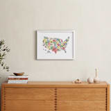 "Retro United States Map" - Art Print in Vintage by Jessie Steury - In a Room
