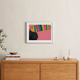 "Stripy Toucan" - Art Print in Coral by Catherine Culvenor - In a Room