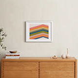 "Retro Stripes" - Art Print in Pool by Beth Vassalo - In a Room
