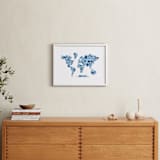 "Little Big World Map" - Art Print in Bluebell by Jessie Steury - In a Room