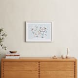"Wild World Map" - Art Print in Sky by Jessie Steury - In a Room
