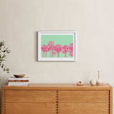 "Palms in Colors" - Art Print in Mint by Enric - In a Room