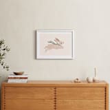 "Rabbit With Bow" - Art Print in Hunter Green by Vivian Yiwing - In a Room