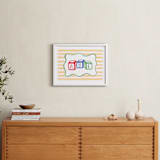 "Vintage Play Blocks" - Art Print in Block Yellow by Little Blue Designs - In a Room