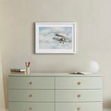 "The Cloud Plane" - Art Print in Baby Blue by Sarah Holden - In a Room