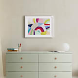 "Geometric Play" - Art Print in Bright Red by melanie mikecz - In a Room
