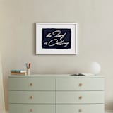 "The Surf is Calling" - Art Print in Deep Navy by AK Graphics - In a Room