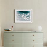 "Bubbles out of the Blue" - Art Print in Pale Aqua Blue by Mary Ann Glynn-Tusa - In a Room