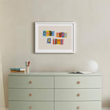 "Once Upon a Time" - Art Print in Azure Blue by Inkblot Design - In a Room