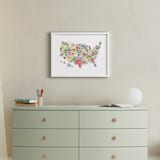 "Retro United States Map" - Art Print in Vintage by Jessie Steury - In a Room