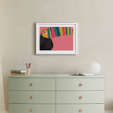 "Stripy Toucan" - Art Print in Coral by Catherine Culvenor - In a Room
