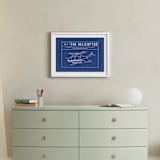 "Helicopter Blueprint" - Art Print in Blueprint by Meggy Masters - In a Room
