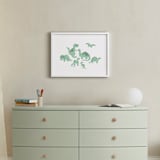 "Darling Dinos" - Art Print in Fern by Jessie Steury - In a Room
