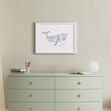 "Lined Animals II" - Art Print in OCEAN BLUE by Jayne Alfieri - In a Room