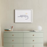 "Lined Animals III" - Art Print in OCEAN BLUE by Jayne Alfieri - In a Room