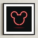 "Late Night Disney Mickey Mouse" - Art Print in Black by Kennedi Shaw - Framed