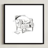 "Eeyore Lounging | Winnie The Pooh" - Art Print in White by Stefanie Lane - Framed