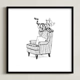 "Tigger Lounging | Winnie The Pooh" - Art Print in White by Stefanie Lane - Framed