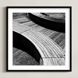 "Curve Bench Geometric III" - Art Print in tonal grey by Van Tsao - Framed