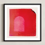 "Taking Shape" - Art Print in Apple by Kamala Nahas - Framed